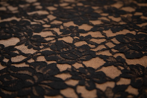 The Best French Leavers Allover Black Stretch Geometric Lace