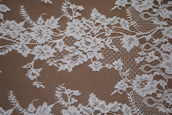 The Best French Leavers Allover Optic-White Floral Lace