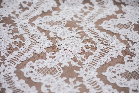 The Best French Leavers Allover Optic White Alençon Lace