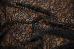 The Best French Leavers Allover Black Stretch Floral Lace