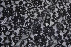 The Best French Leavers Allover Black Stretch Floral Lace