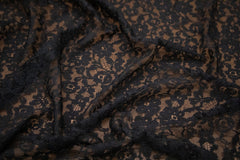 The Best French Leavers Allover Black Stretch Floral Lace