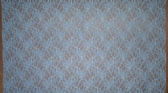 The Best French Leavers Allover Dusty Light Blue Stretch Floral Lace