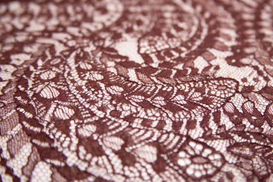 The Best French Leavers Allover Burgundy Stretch Geometric Lace